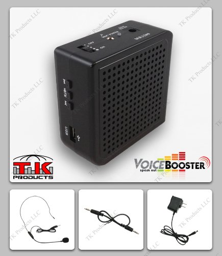 Portable Voice Amplifier with Microphone Headset - 16W Wearable Megaphone Speaker for Teachers, Tour Guides & Public Speaking - Black MR2200 | Ideal for Classroom Instruction, Outdoor Tours & Presentations