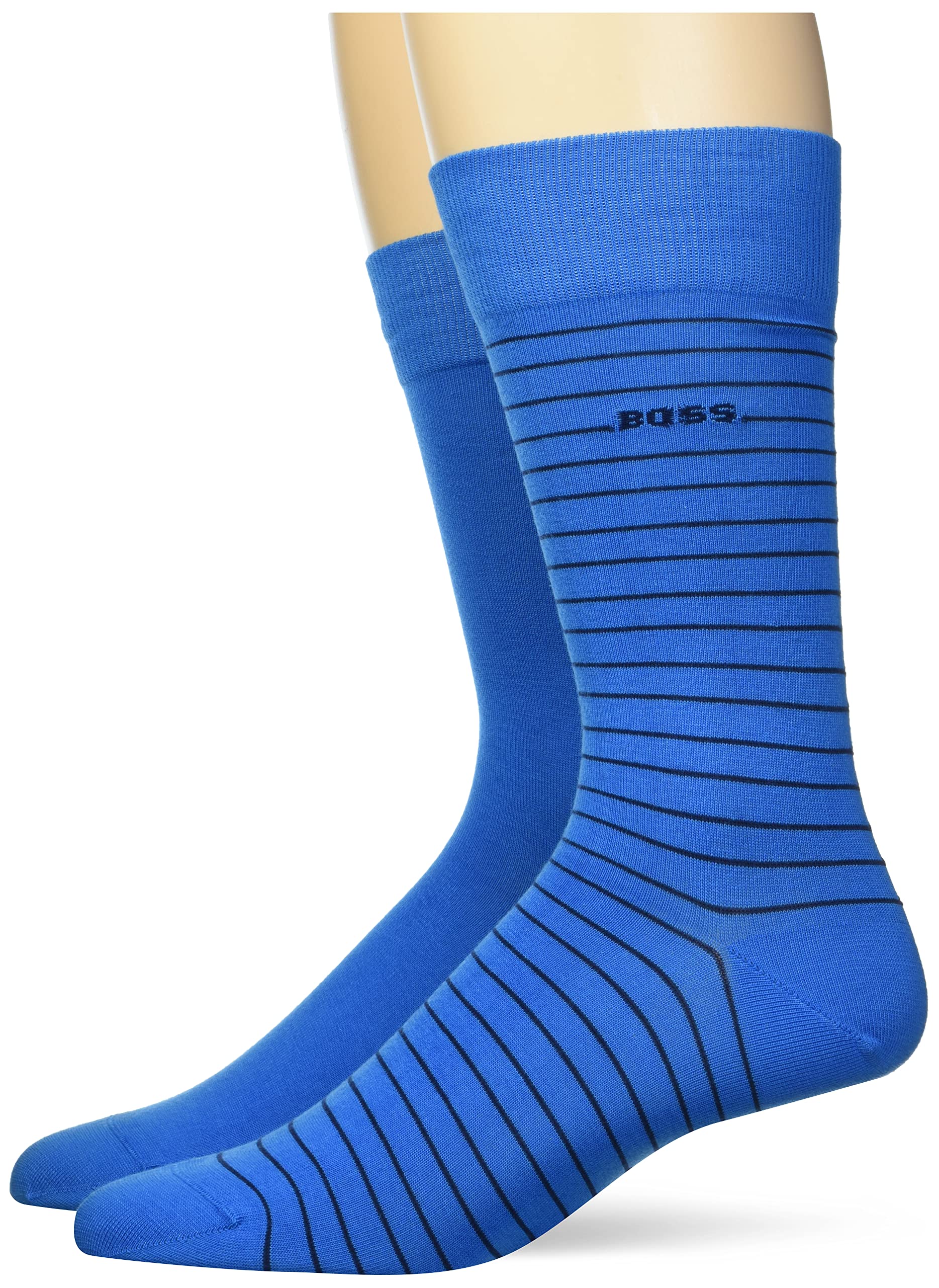 BOSS Men's 2-Pack Big Logo Combed Cotton Socks - Soft & Breathable Casual & Dress Socks for Work, Gym & Everyday Wear