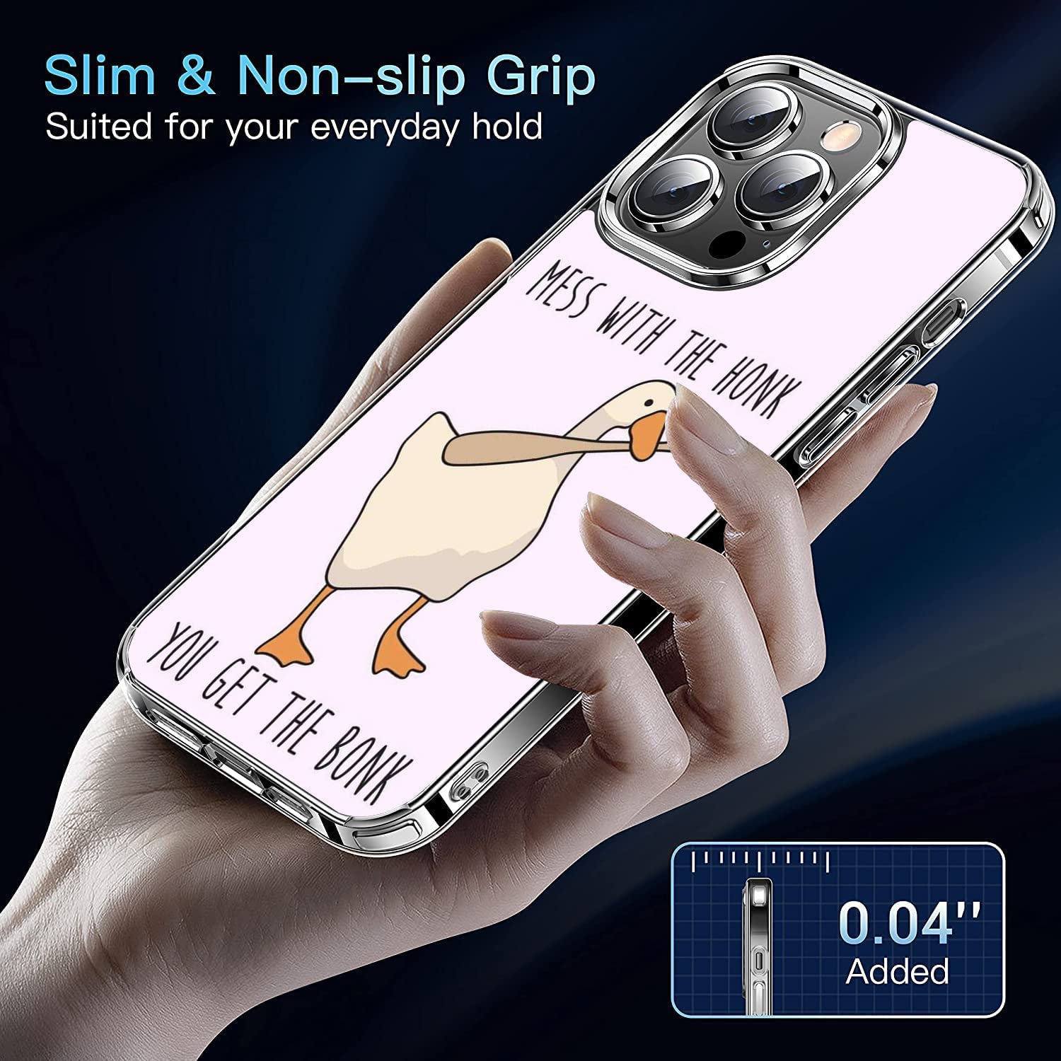 Shockproof Clear iPhone 13 Case - Cute Funny Duck Biting Baseball Bat Design | Durable Protective Phone Cover for Women & Men | Perfect for Everyday Use, Work, School & Travel