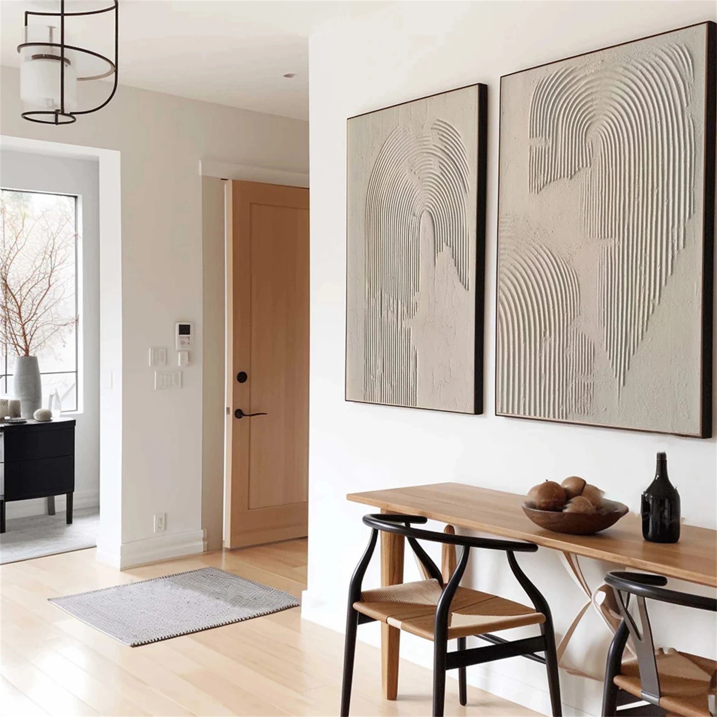 Abstract Beige & Brown Wall Art Set of 2 - Modern Canvas Paintings for Living Room, Bedroom & Office Decor #BB069