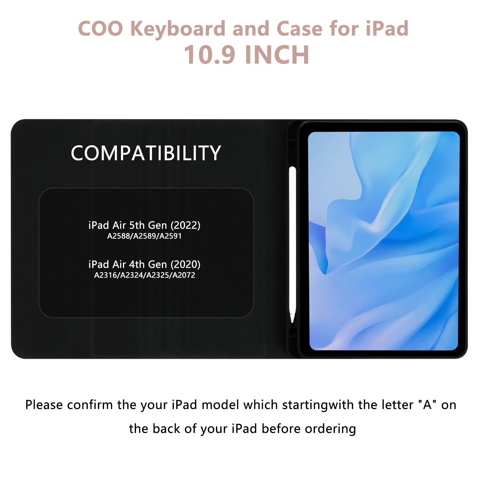 COO Backlit Wireless Keyboard Case for iPad Air 5th/4th Gen & iPad Pro 11 (2018-2022) - 7 Color LED, Detachable Keyboard with Apple Pencil Holder - Perfect for Work, Study & Travel