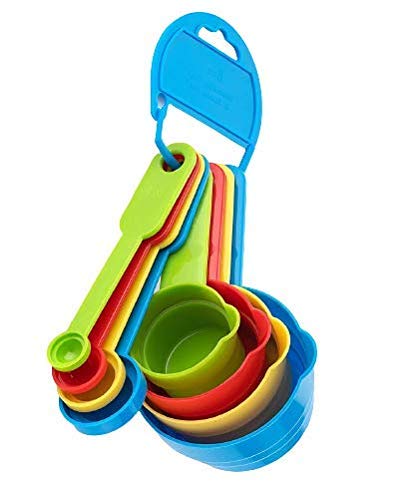 Premium 8-Piece Measuring Cup & Spoon Set with Silicone Spatula & Oil Brush - Essential Kitchen Tools for Baking, Cooking, Meal Prep - Dishwasher Safe & Non-Stick