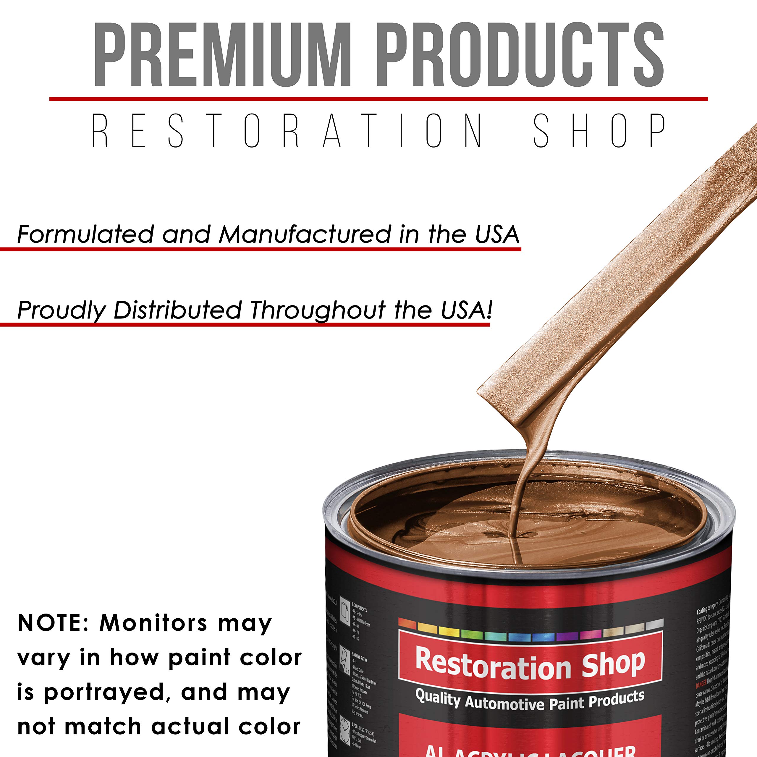 Restoration Shop - Bronze Firemist Acrylic Lacquer Auto Paint (1 Quart) - High Gloss Professional Automotive Coating for Cars, Trucks, Guitars & Furniture - Perfect for DIY Restoration, Custom Paint Jobs & Vehicle Touch-Ups