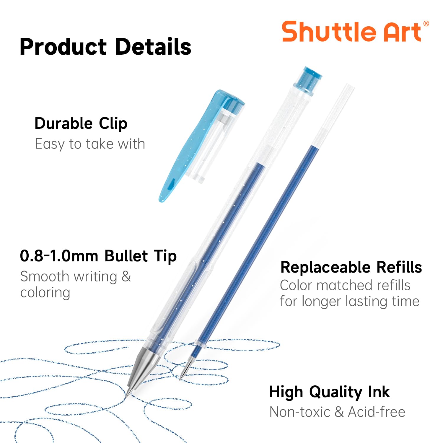Shuttle Art 360 Pack Gel Pens Set - 180 Vibrant Colors Gel Pens with 180 Refills | Perfect for Adult Coloring Books, Doodling, Drawing & Art Projects | Ideal for Artists, Students & DIY Craft Enthusiasts