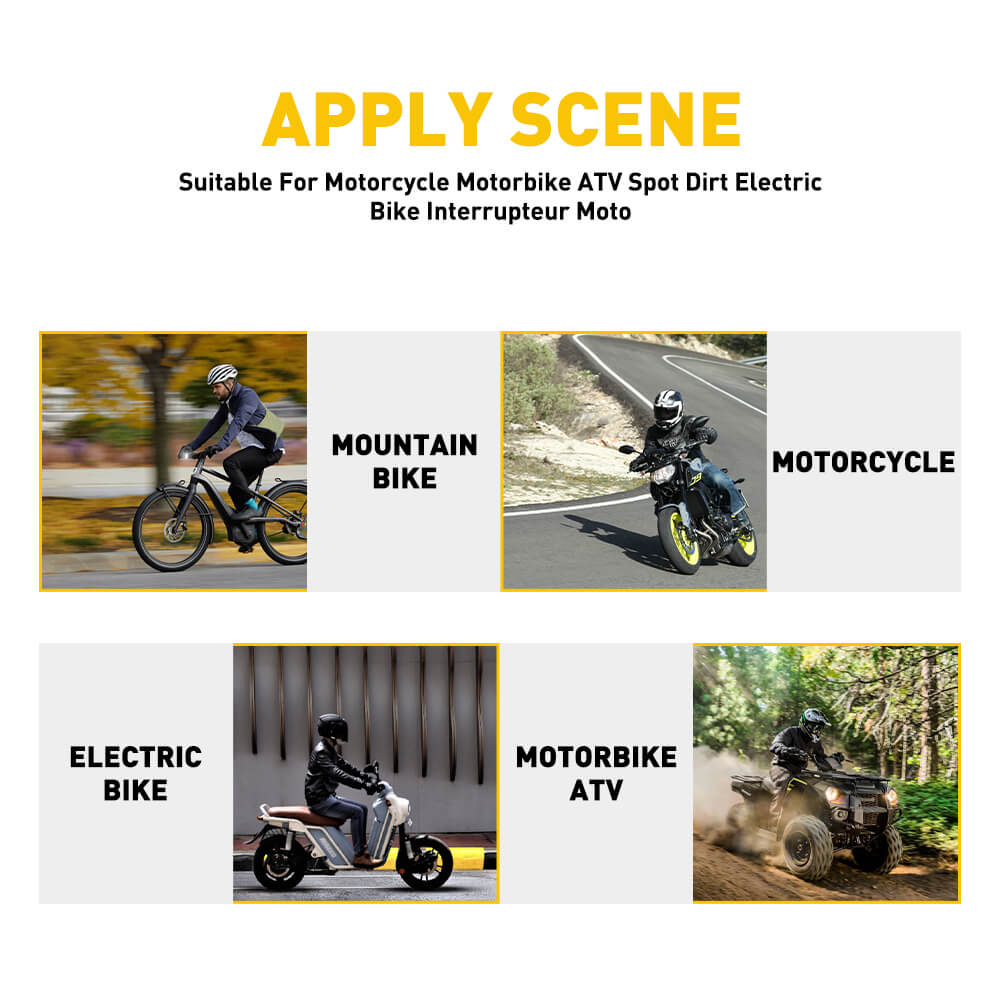 **Universal Motorcycle Handlebar Switch - Waterproof ATV Headlight Control, Aluminum Alloy 7/8