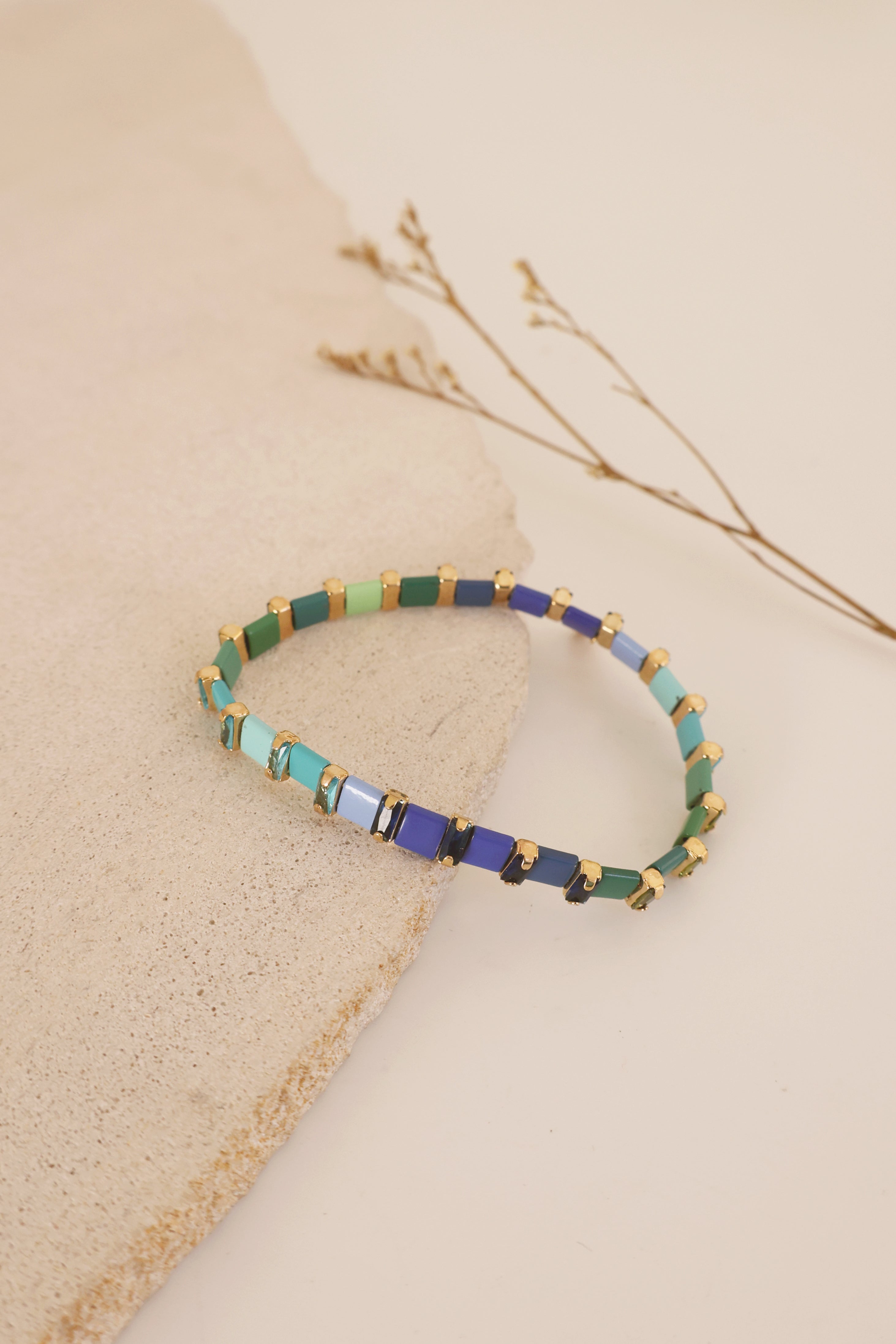 Elegant Sapphire Jeweled Chicklet Bracelet for Women | Perfect for Parties, Weddings & Special Occasions