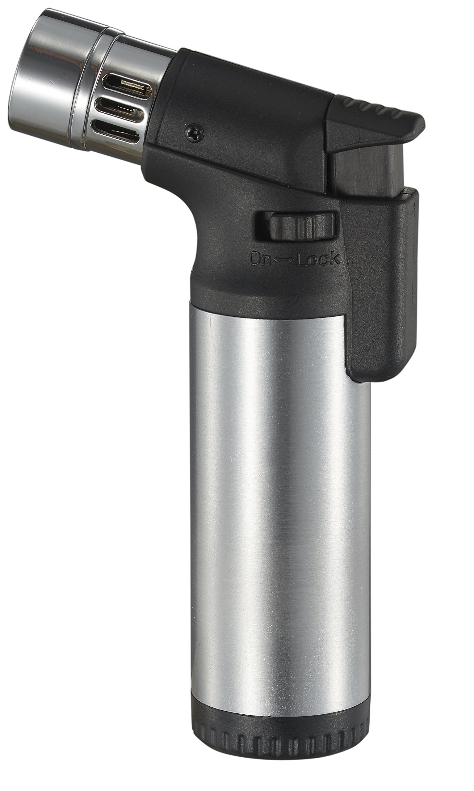 Premium Visol Ares Silver Quad Flame Torch Lighter for Cigars - Windproof Butane Refillable Lighter for Cigars, Cigarettes & Outdoor Use (Camping, BBQ, Bonfires)