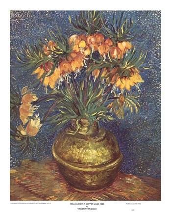 Vincent Van Gogh - Bell Lilies in a Copper Vase Art Print | High Quality Reproduction | Perfect for Home Decor, Office Wall Art & Gift Giving