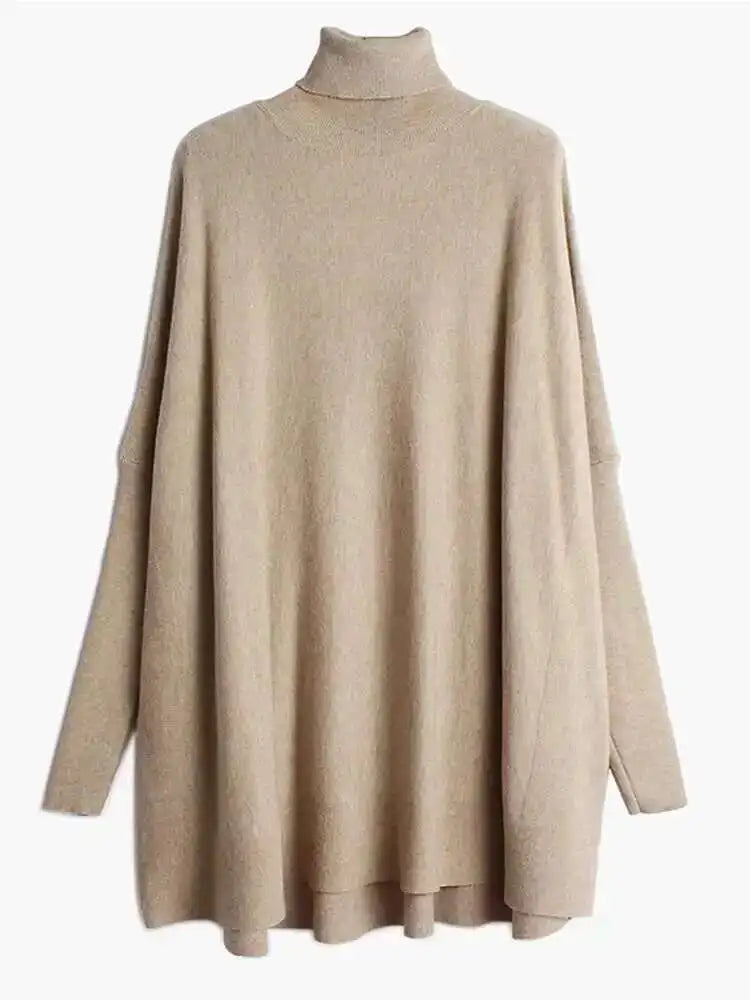 Big Size Knit Sweater for Women - Loose Fit Turtleneck Long Sleeve Pullover | Cozy Winter & Fall Fashion 2025 | Perfect for Office, Dating & Casual Outfits