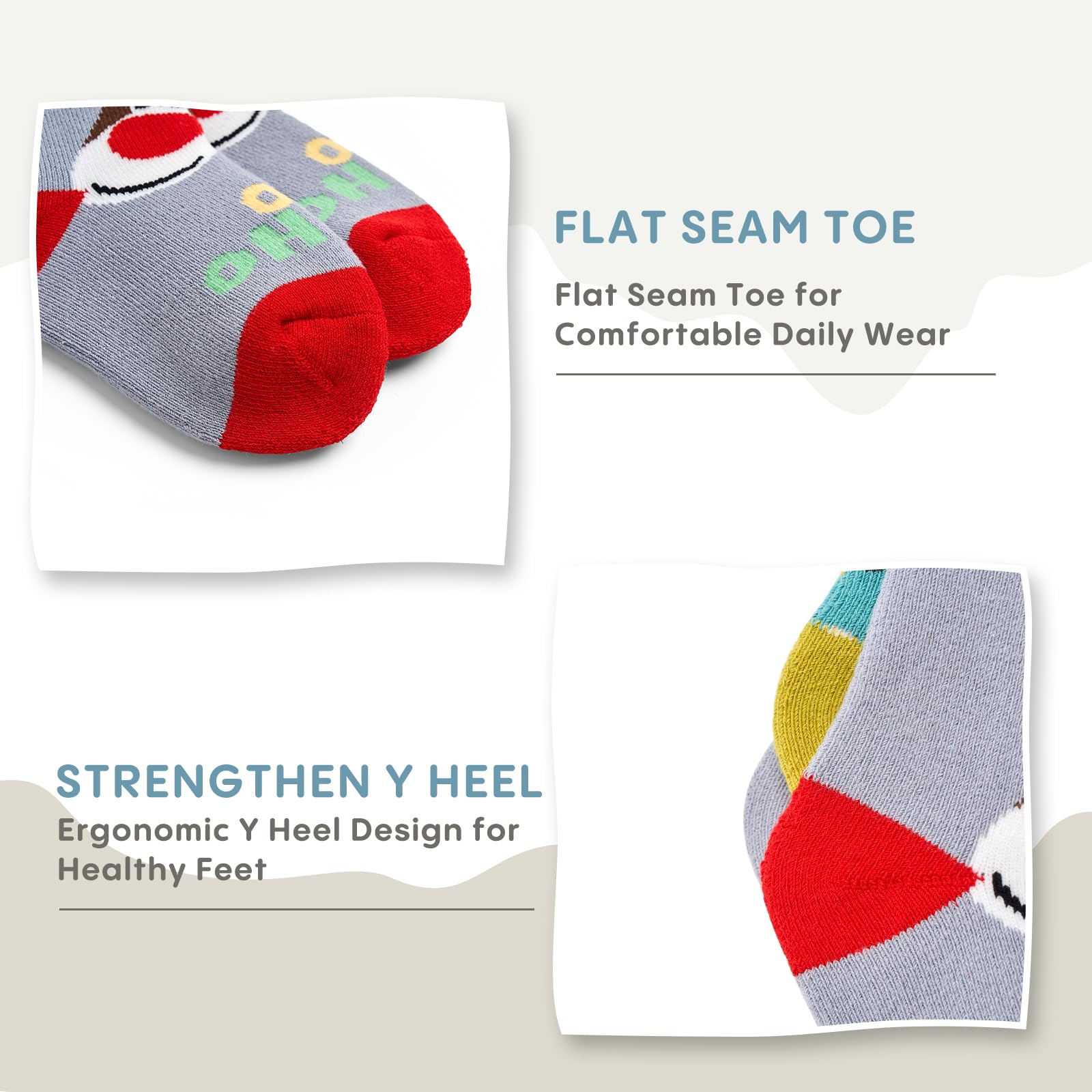 Girls Winter Socks 6 Pack - Warm Thermal Terry Crew Socks for Kids & Toddlers - Cozy Cold Weather Socks for School, Snow Boots & Indoor Play