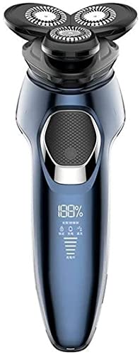 Men's Electric Razor - Rotary Shaver with LCD Display, USB Rechargeable, Cordless & Waterproof for Wet/Dry Shaving - Painless Beard & Facial Hair Trimmer (Blue) | Perfect for Travel, Gym & Daily Grooming Routine