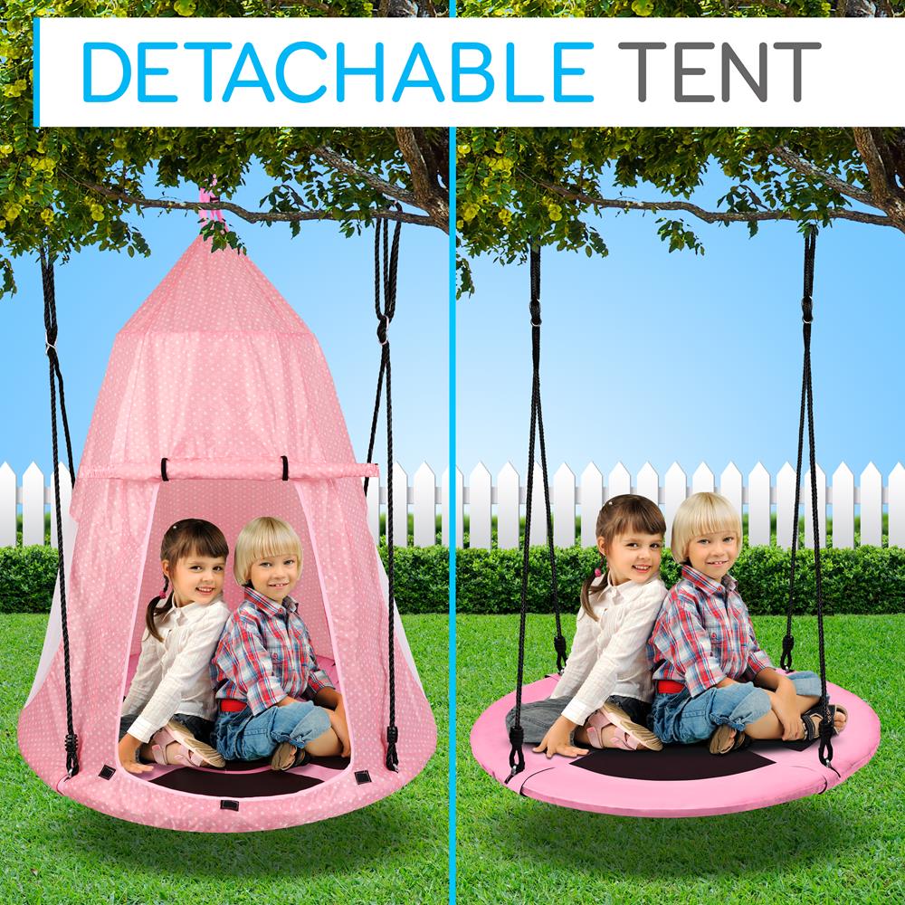 Kids Fun Tent & Rope Swing Kit - Indoor/Outdoor Play Set for Backyard, Camping & Playroom Adventures