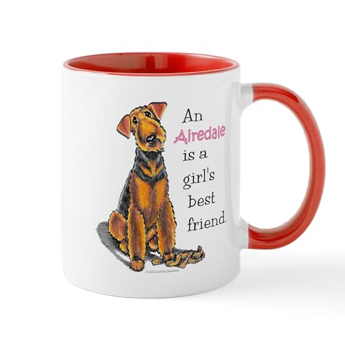 White/Red Inside - Airedale Terrier Lover Mug