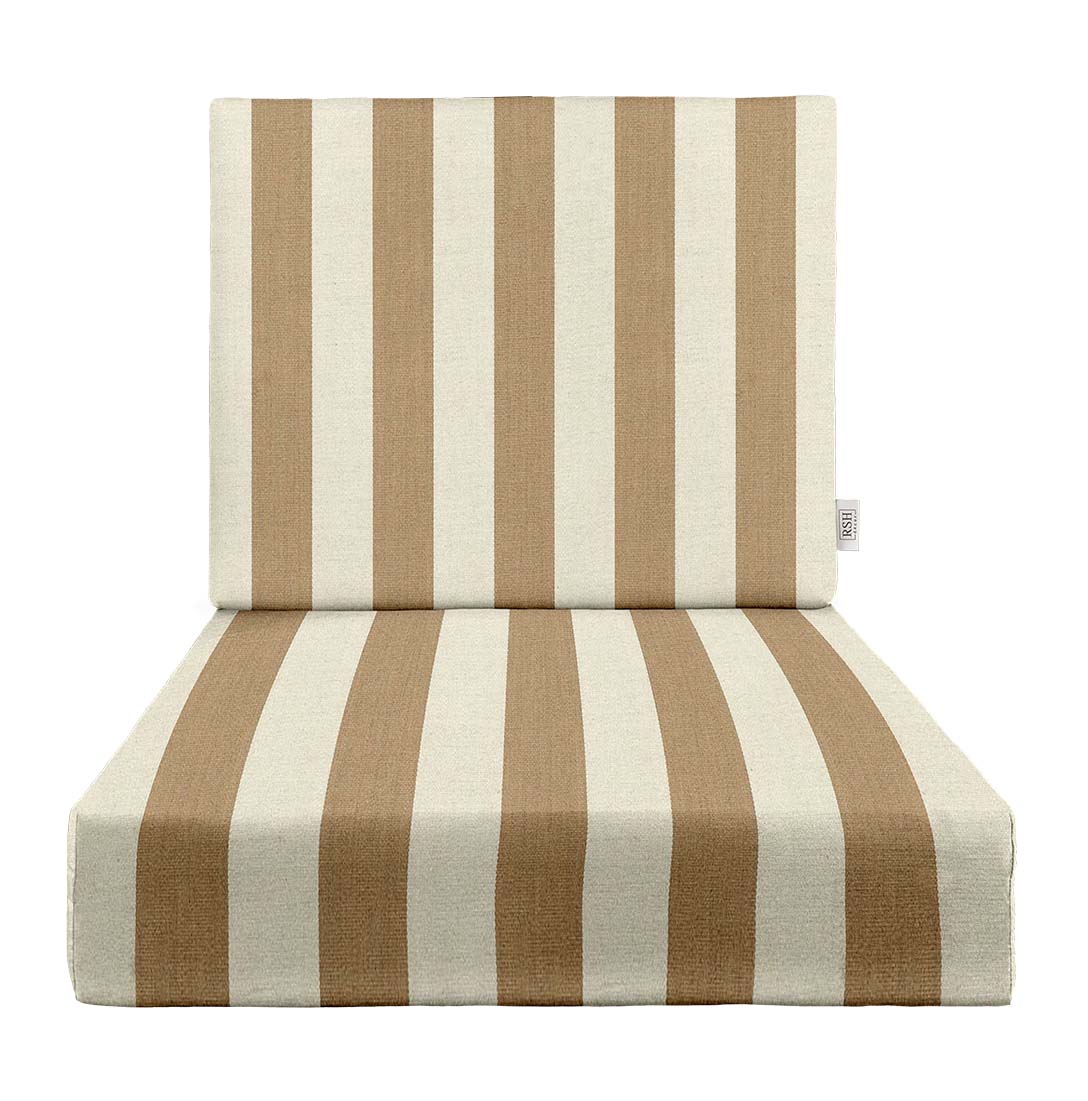 Sunbrella Stripes Deep Seating Outdoor Chair Cushion Set - Waterproof & UV Resistant Patio Furniture Cushions for Sofa, Lounge Chairs - Perfect for Poolside, Deck, Garden & Backyard Relaxation