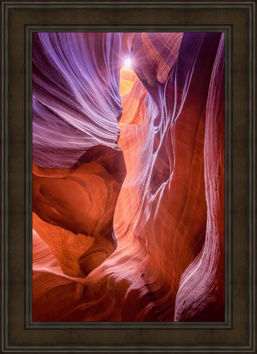 Antelope Canyon Sunburst Wall Art - Stunning Desert Landscape Photography Print for Home & Office Decor | Perfect for Living Room, Bedroom, or Gift