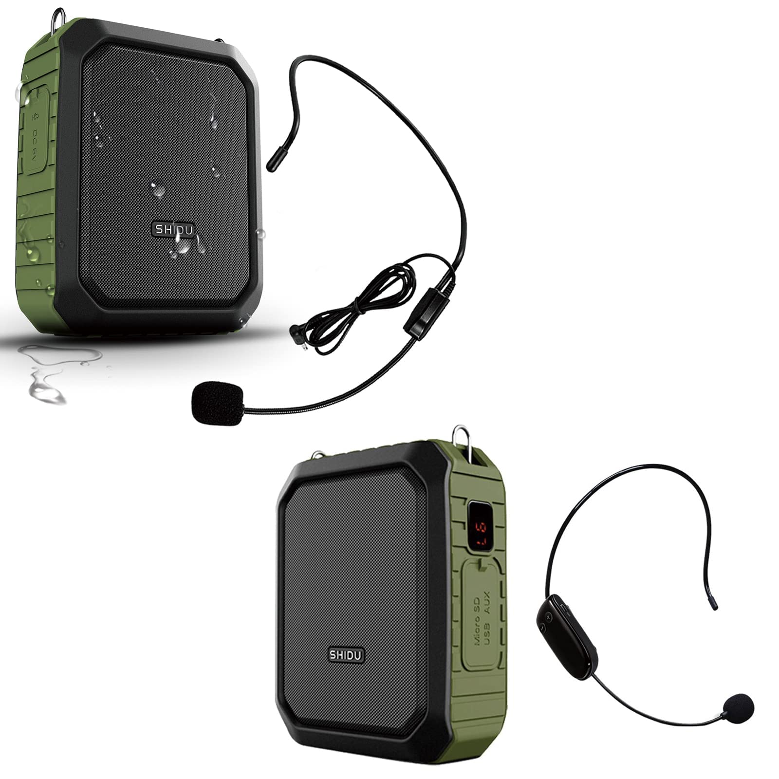 18W Wireless Bluetooth Voice Amplifier & Wired Loudspeaker Combo - Portable PA System for Teachers, Presenters & Outdoor Events