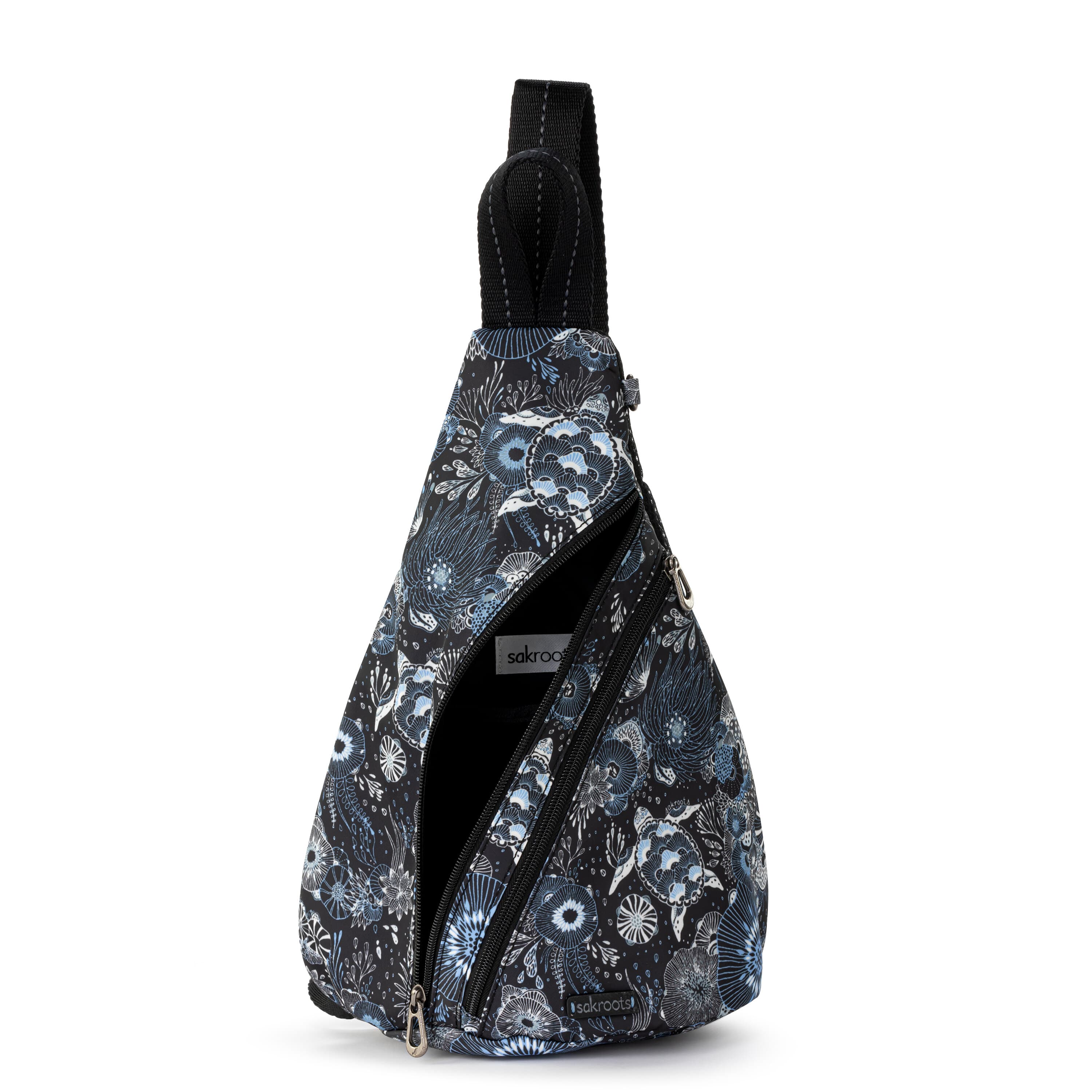 On The Go Sling Backpack - Eco-Friendly Twill Fabric in Midnight Seascape Color - Perfect for Travel, Commuting & Outdoor Adventures