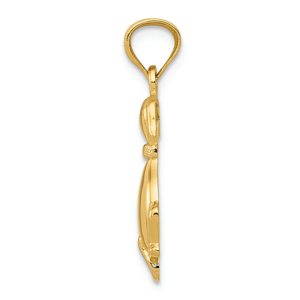 14K Yellow Gold Polished Sitting Dog Charm Pendant - Dainty Pet Lover Jewelry Gift for Women - Perfect for Necklaces, Bracelets & Special Occasions