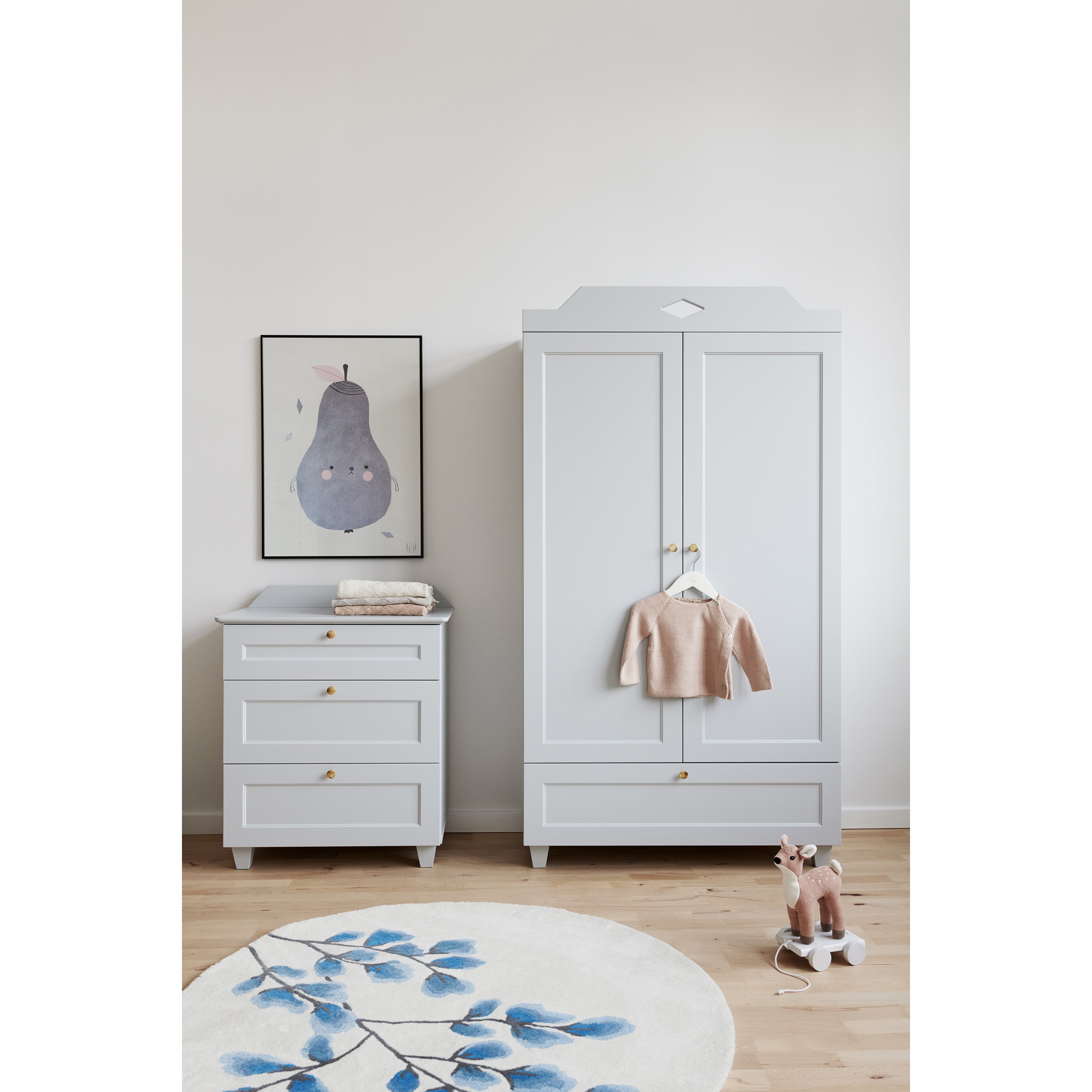 Cam Cam Copenhagen Carla Dresser Classic Grey - Stylish Nursery Dresser for Baby Clothes & Essentials Storage | Perfect for Modern Kids' Rooms & Nursery Organization