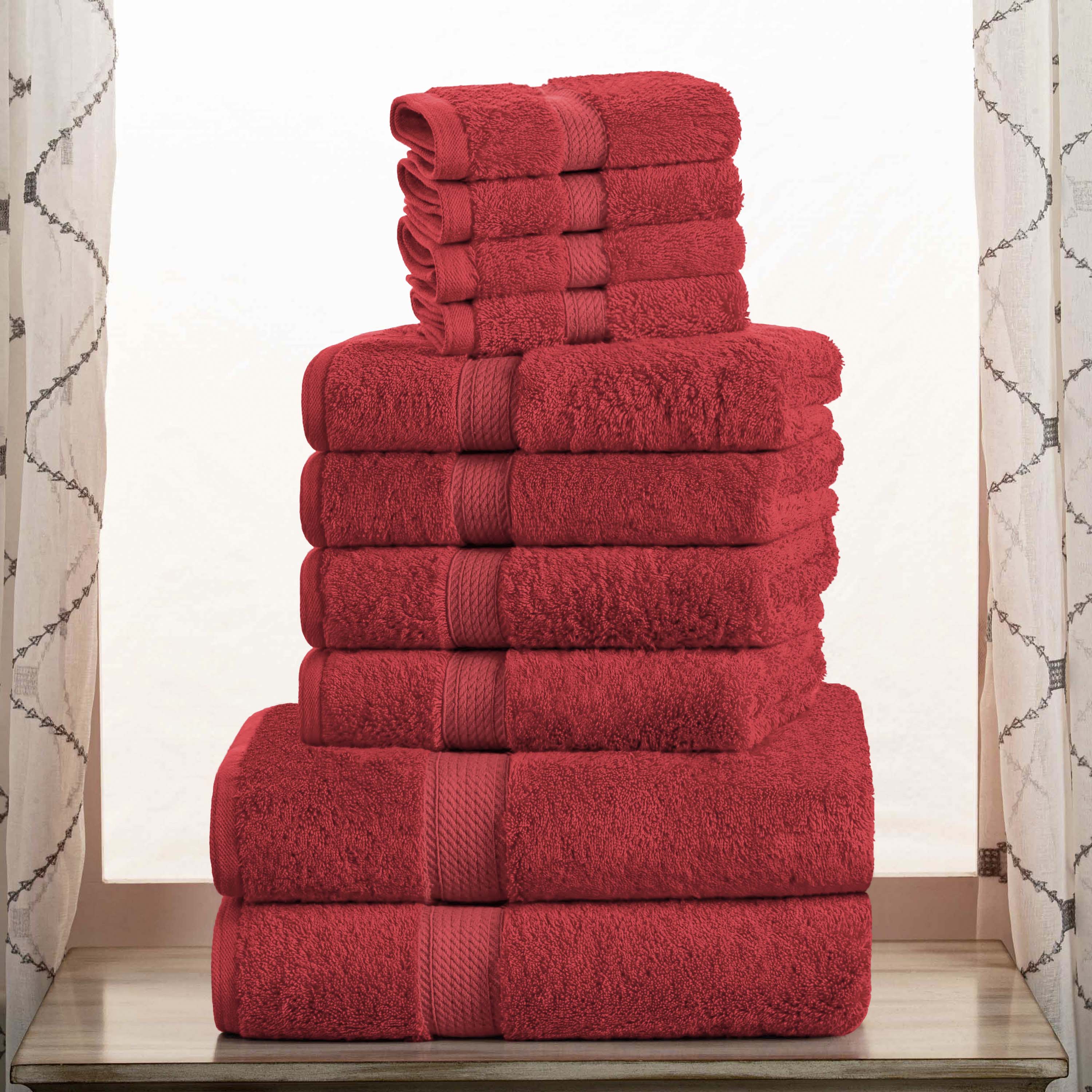 Premium Egyptian Cotton Plush Heavyweight Towel Set - 10 Piece Ultra Absorbent Luxury Bath Towels for Spa, Hotel & Home Use