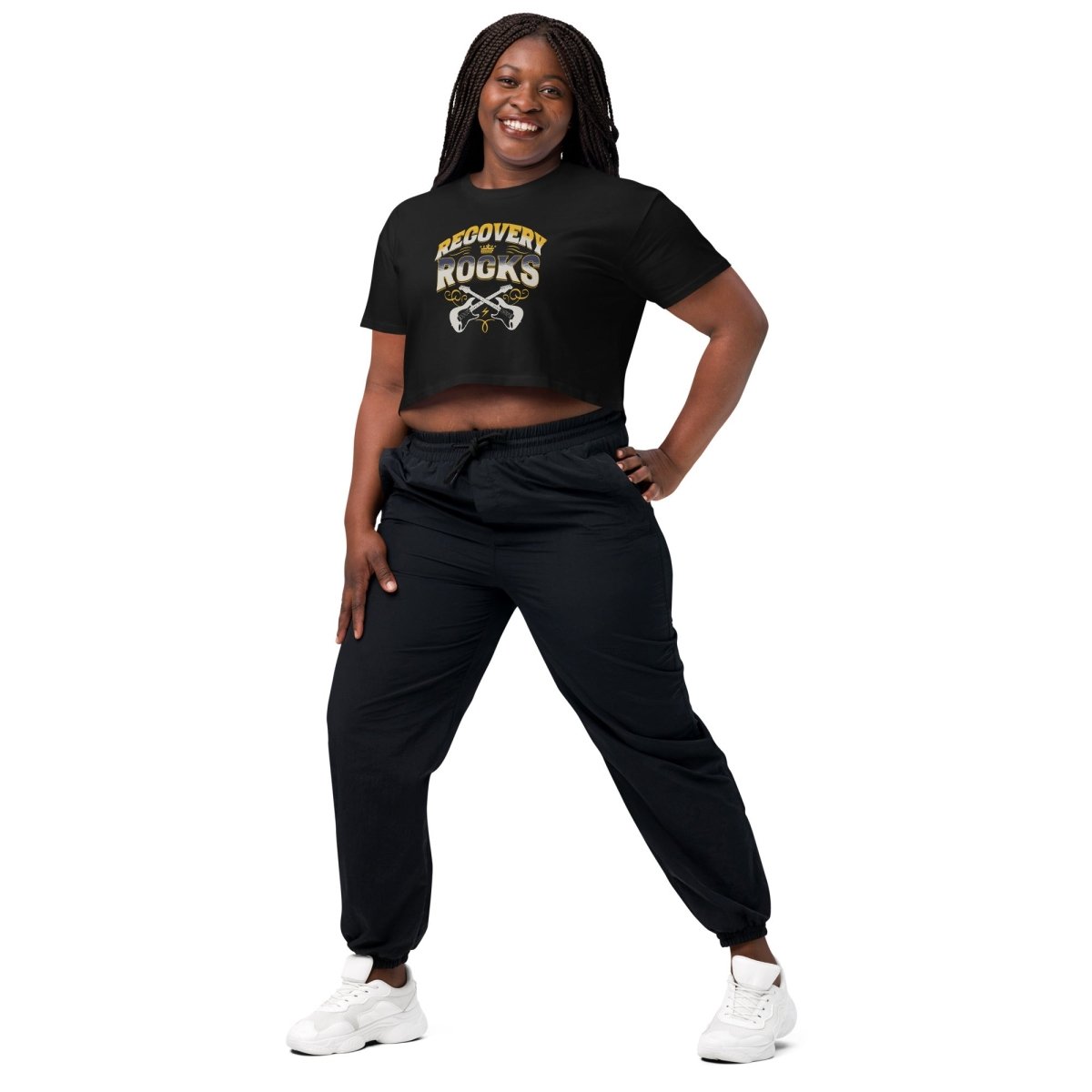 Recovery Rocks: Stylish Chic Crop Top for Women - Perfect for Gym, Yoga & Post-Workout Recovery