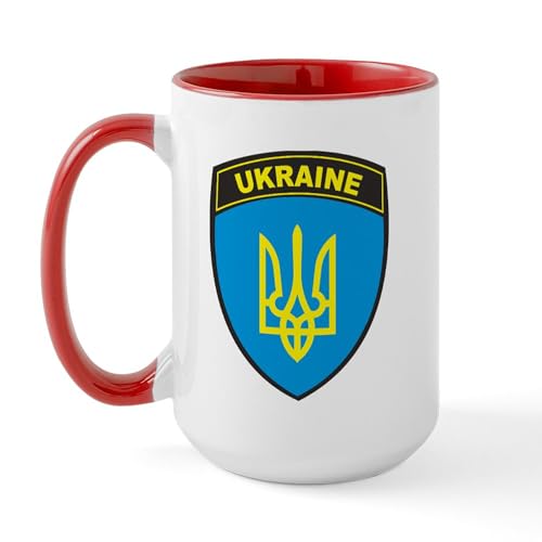 White/Red Inside - Ukraine Shield Large Mug