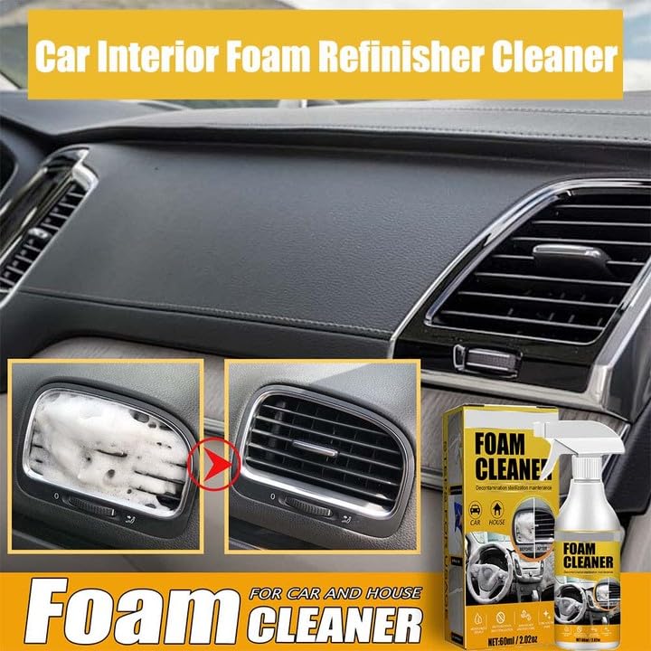 LONGLUAN Multi-Purpose Foam Cleaner for Car Interior & Exterior - Heavy Duty Degreaser for Seats, Dashboard, Tires (2 Pack) - Perfect for Auto Detailing, Home Cleaning & Outdoor Gear Maintenance