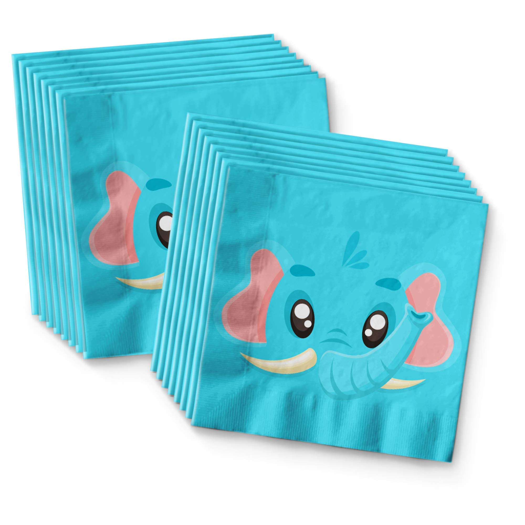 Elephant Birthday Party Supplies - Zoo Animal Theme Tableware Set for 16 Guests (Plates, Napkins, Cups) - Perfect for Baby Showers & 1st Birthday Celebrations | Ideal for Jungle-Themed Parties & Kids' Birthday Events