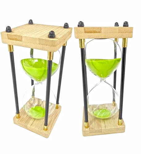 Green Hourglass Timer Wood