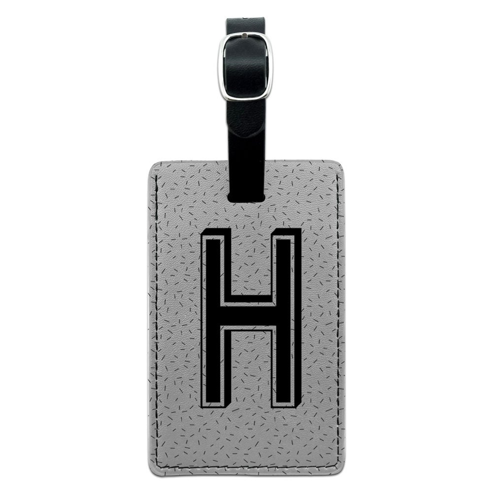 Personalized Letter H Initial Sprinkles White Leather Luggage Tag - Custom Monogram Suitcase ID Tag for Carry-On Bags - Perfect for Travel, Business Trips & Vacation Identification