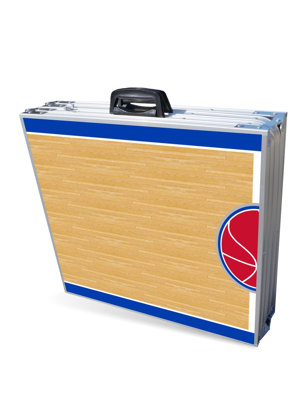8-Foot Folding Portable Beer Pong Table with LED Lights & Optional Cup Holders - Detroit Basketball Court Design - Perfect for Parties, Tailgates & Backyard Games (Choose Your Model)