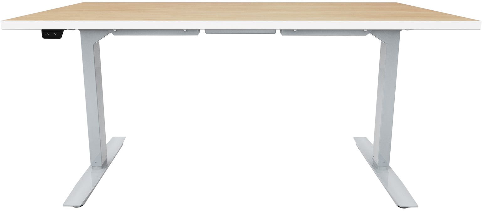Safco ML Series Height Adjustable Desk 30x60 Inches - 2-Stage 2-Leg Base with Durable Laminate Top [ML223060] - Perfect for Home Office & Standing Workstations