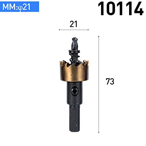 High-Speed Steel (HSS) Hole Saw Kit - 21mm Drill Bit Set for Stainless Steel, Aluminum & Iron - Professional Metal Cutting Tools for DIY, Plumbing & Electrical Work