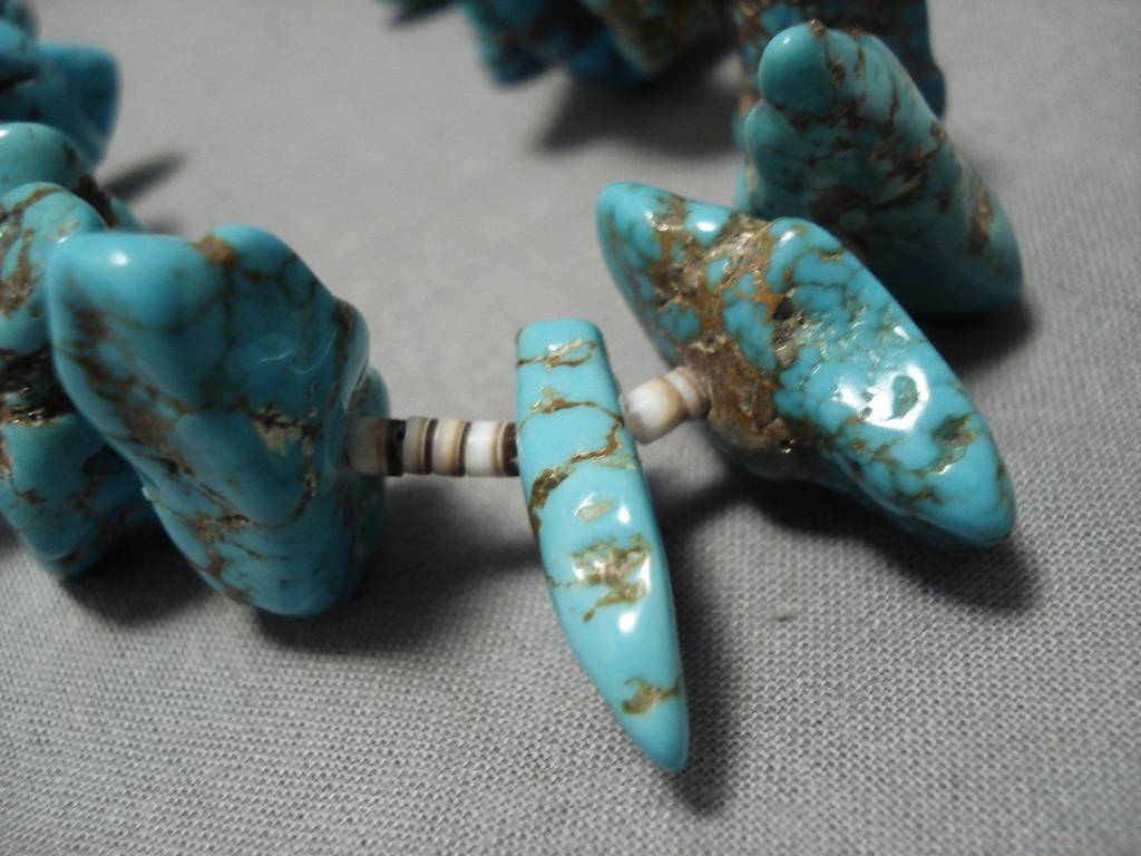 Vintage Navajo Turquoise Nugget Necklace - 153 Grams Authentic Native American Jewelry for Women - Perfect for Boho, Southwest & Tribal Fashion