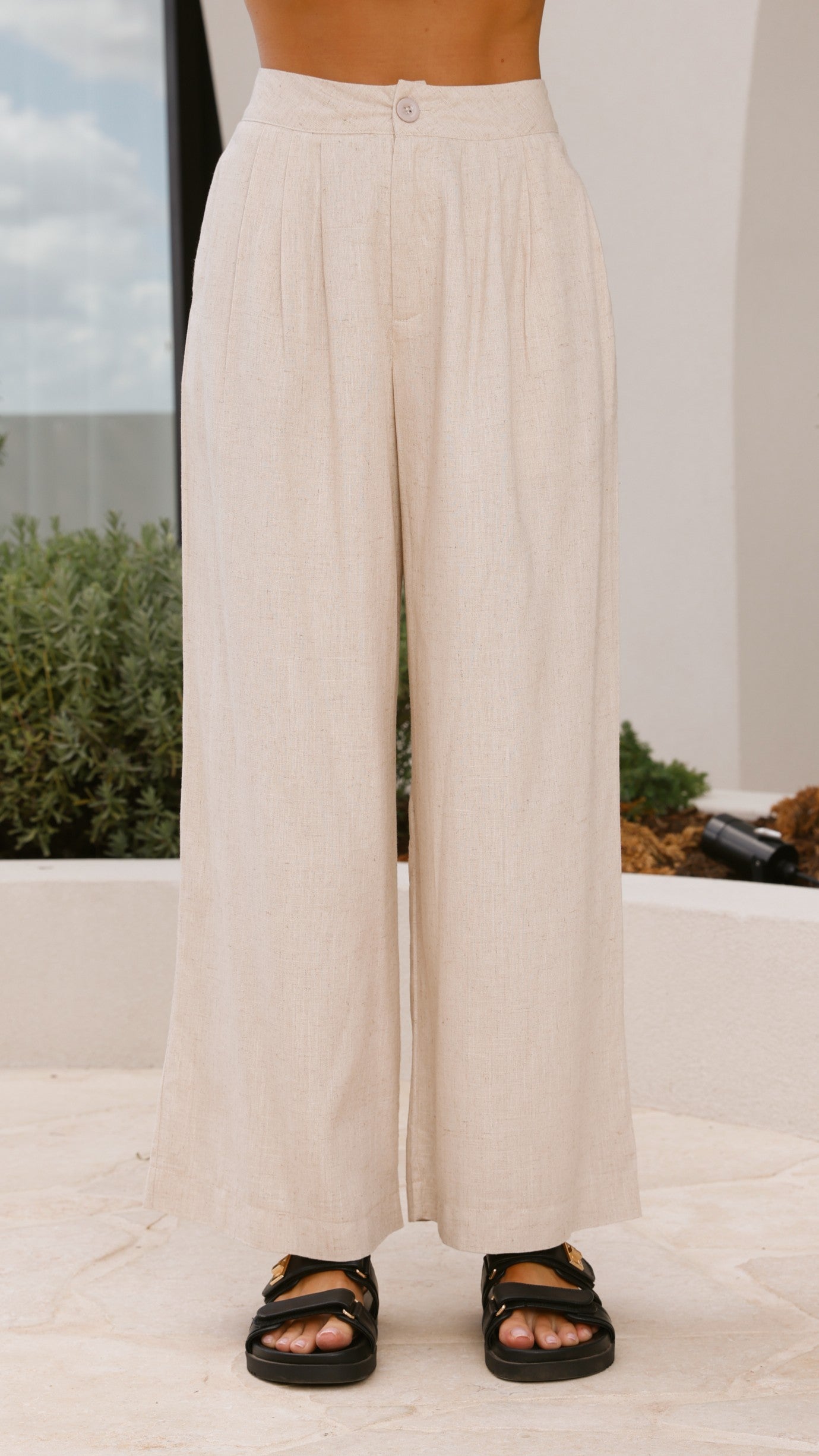Lexi Linen Pants for Women - Natural Color Comfortable Loose Fit Summer Casual Trousers | Perfect for Beach, Vacation & Everyday Wear