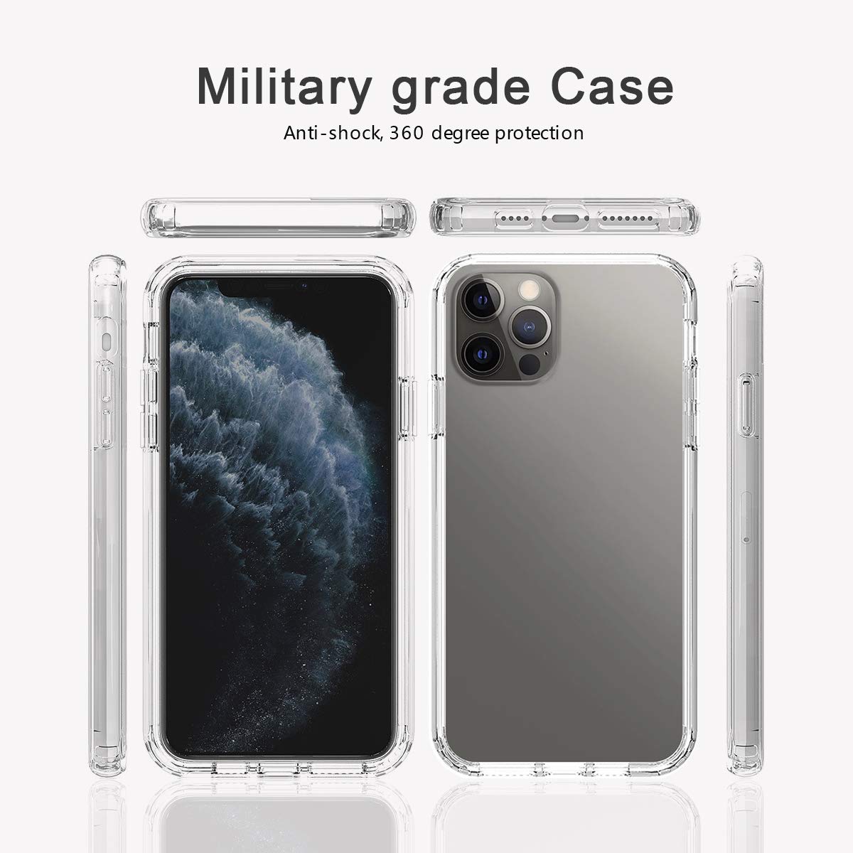 Custom iPhone 12 Pro Clear Phone Case (Not for 12 Pro Max) - Personalized Photo Shockproof Heavy Duty Cover with Screen Protector | 3-in-1 Military Grade Full Body Protection | Perfect for Outdoor Activities, Travel & Daily Use