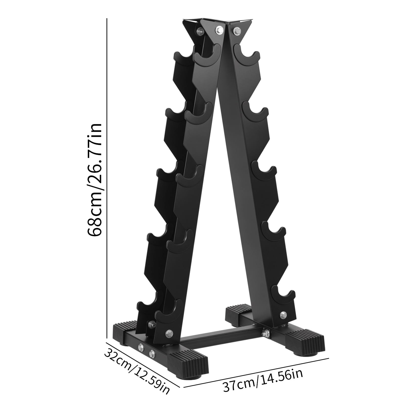 5 Tier Dumbbell Rack Stand - Heavy Duty Metal A-Frame Weight Storage Organizer for Home Gym Equipment | Perfect for Strength Training, CrossFit & Garage Workouts (2025 New Version)