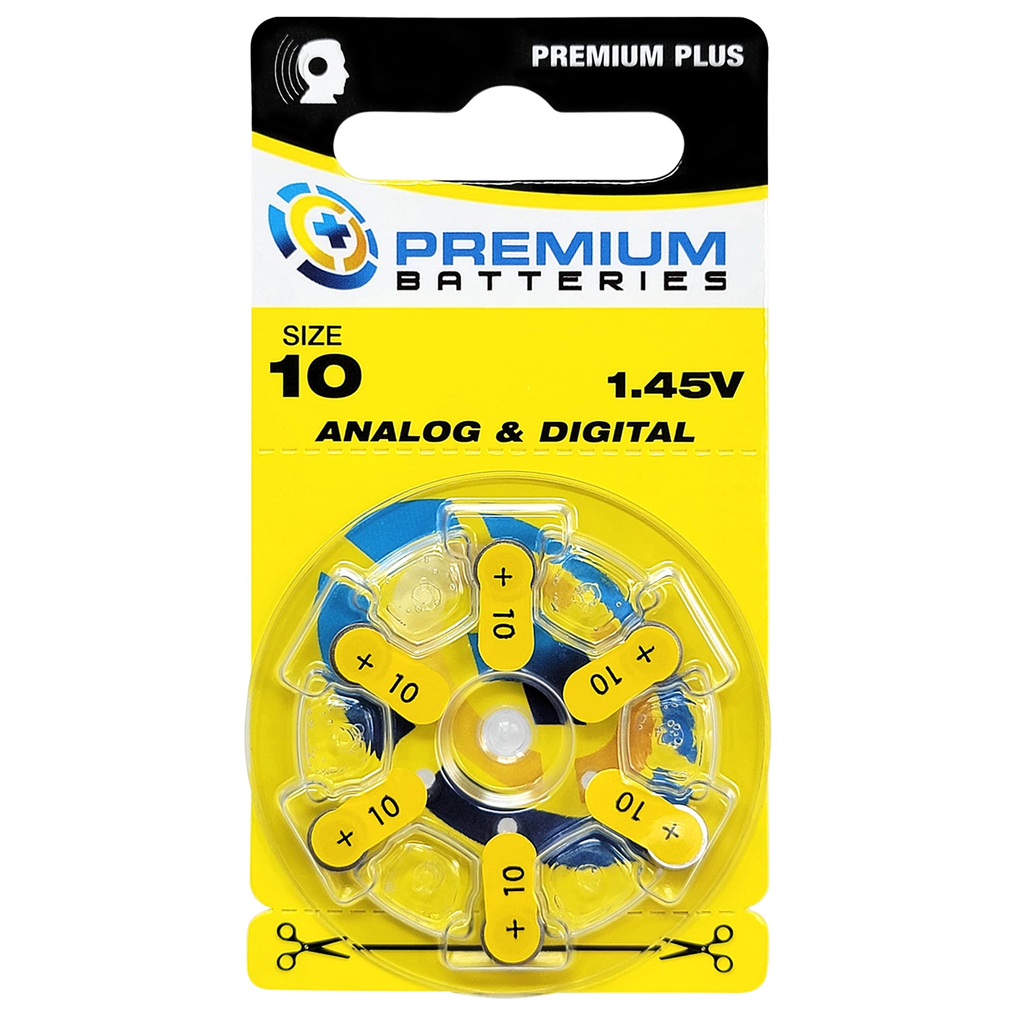 PR70 1.45V Size 10 Hearing Aid Batteries (180 Count) - Yellow Tab Zinc Air Batteries for Hearing Devices | Perfect for Oticon, Phonak & Rexton Hearing Aids | Long-Lasting Power for Daily Use