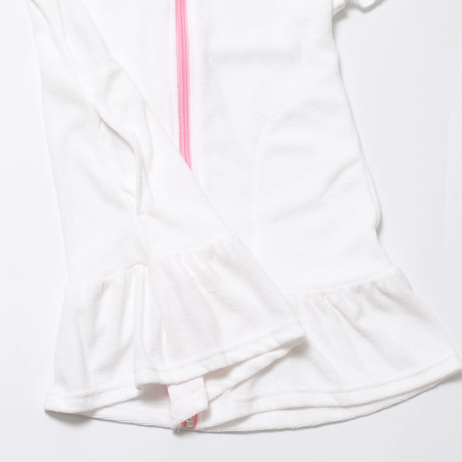 Perfashion Girls' Terry Hooded Zip-Up Swim Cover Up - Soft & Comfortable Beachwear for Kids - Perfect for Pool, Beach & Summer Outings