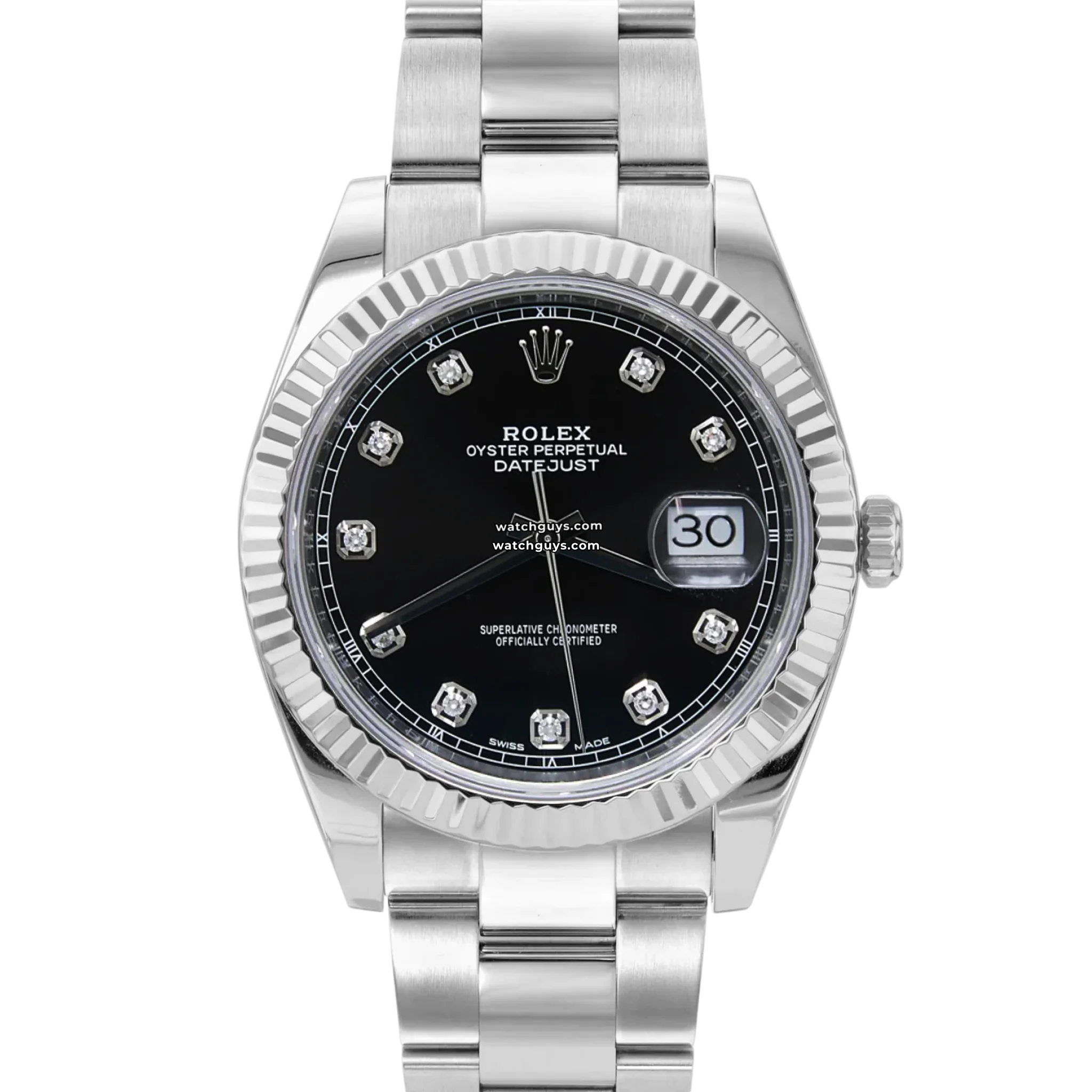Rolex Datejust 126334 Men's Watch - Black Dial with Diamond Markers, Oystersteel Bracelet - Luxury Dress Watch for Business & Formal Occasions