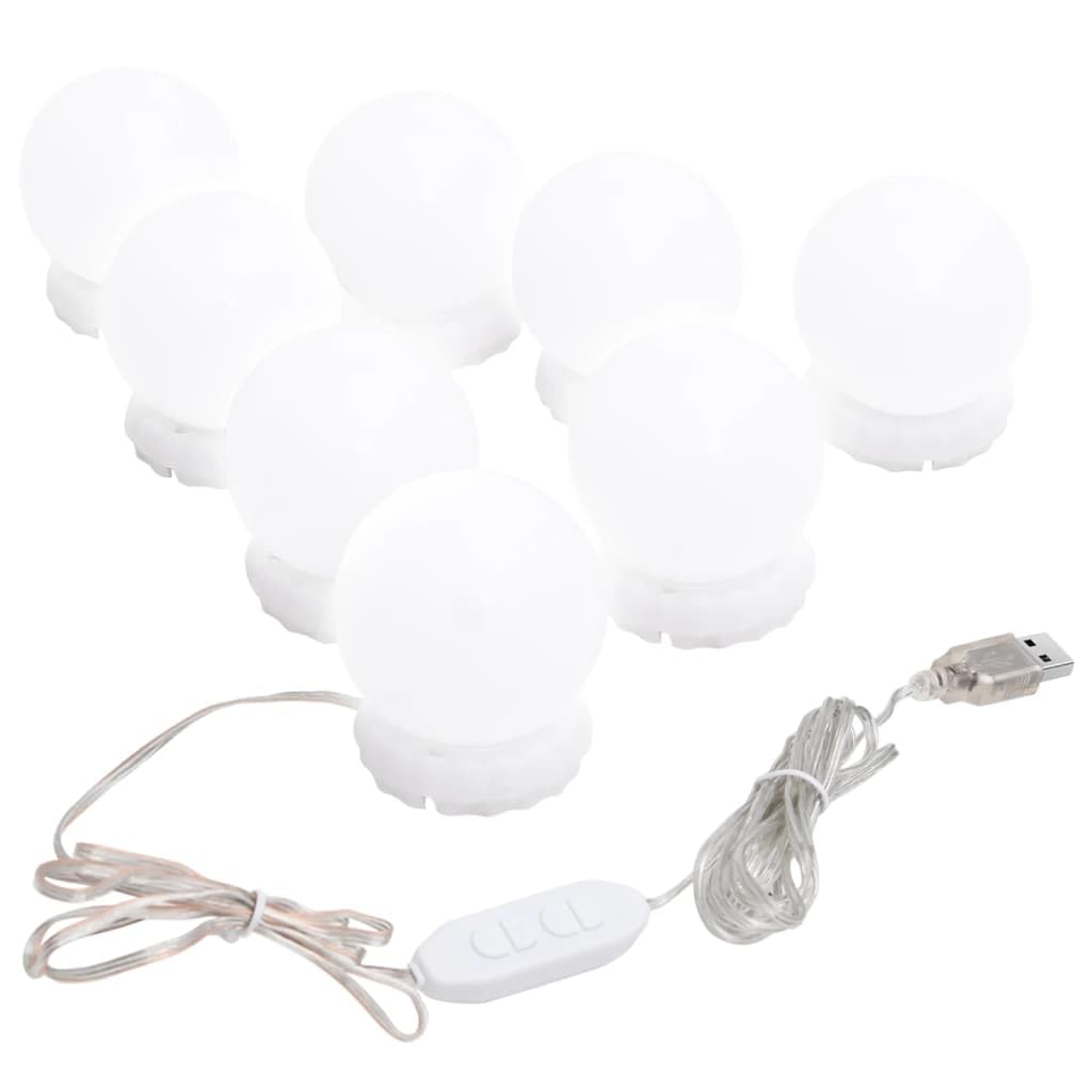 **vidaXL LED Vanity Mirror Light with 8 Bulbs - Warm White & Cool White Lighting for Makeup, Dressing Table, Salon, Bedroom & Bathroom - Perfect for Professional Makeup & Home Decor**