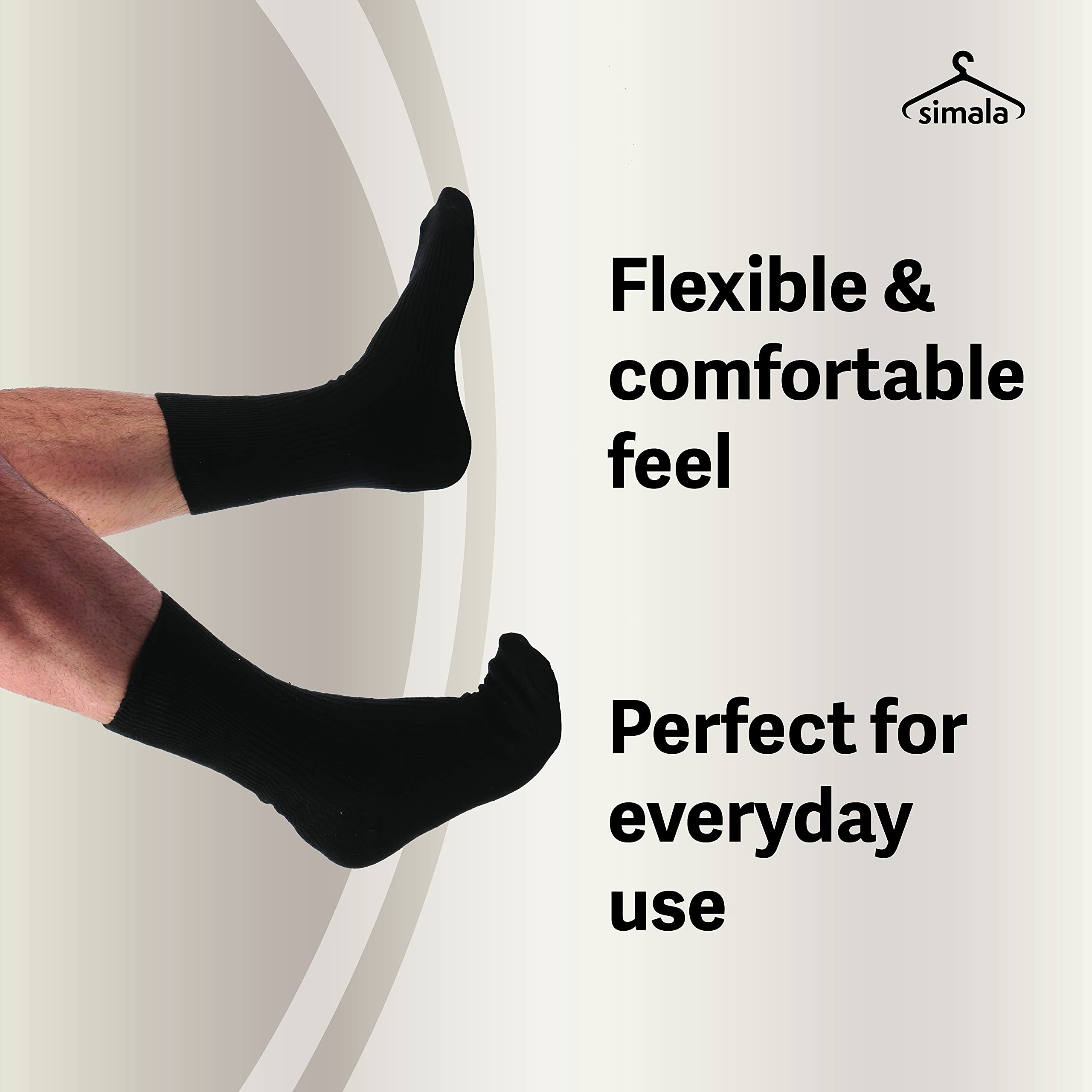 Men's Diabetic Socks for Swollen Feet - 100% Cotton Breathable & Stretchy Non-Binding Socks with Gentle Grip - Ideal for Diabetes, Edema, Circulation Issues & Daily Comfort
