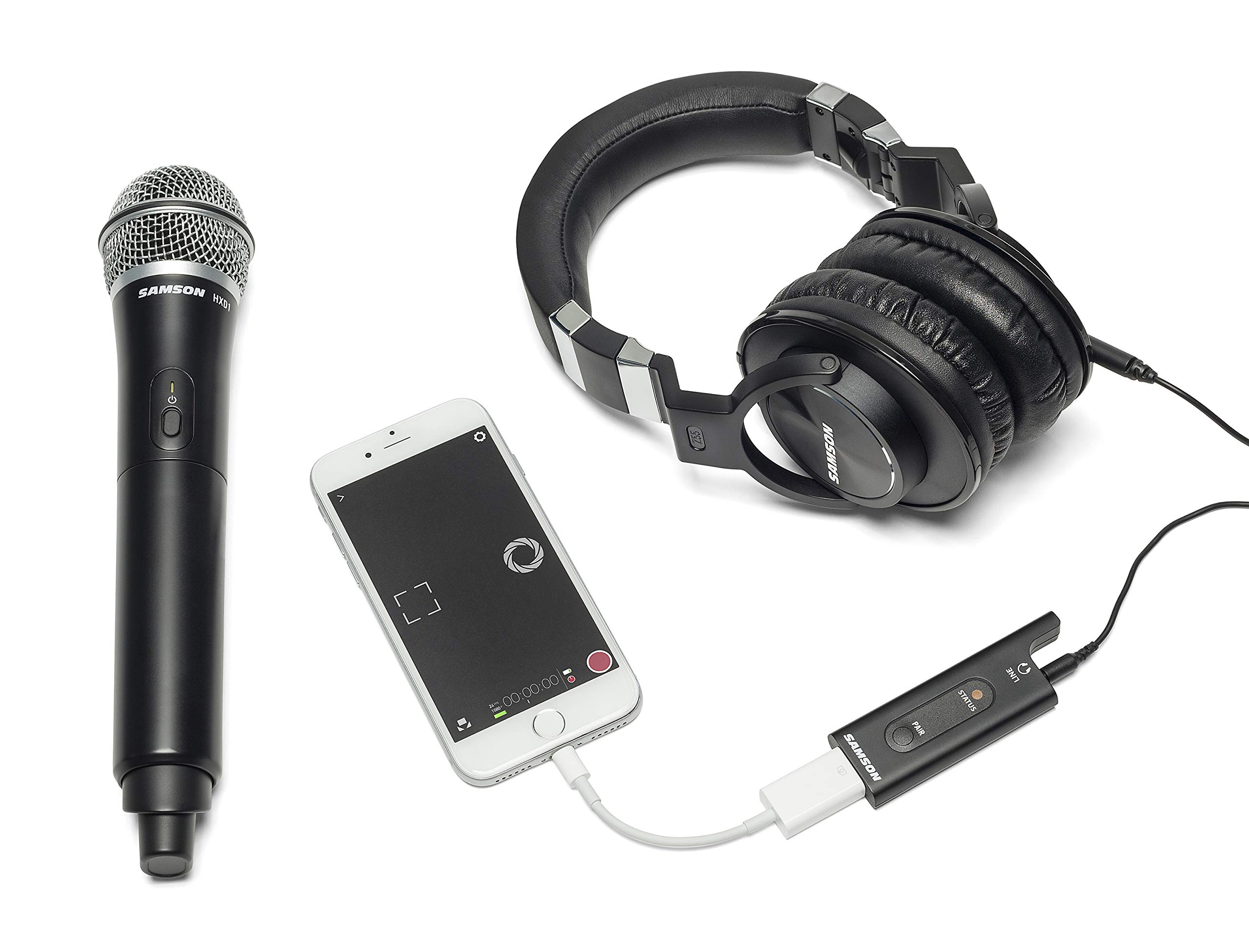 Samson XPD2 Handheld USB Digital Wireless Microphone System with USB Receiver for PC/Mac - Portable PA System for Live Performances, Presentations & Studio Recording (Black)