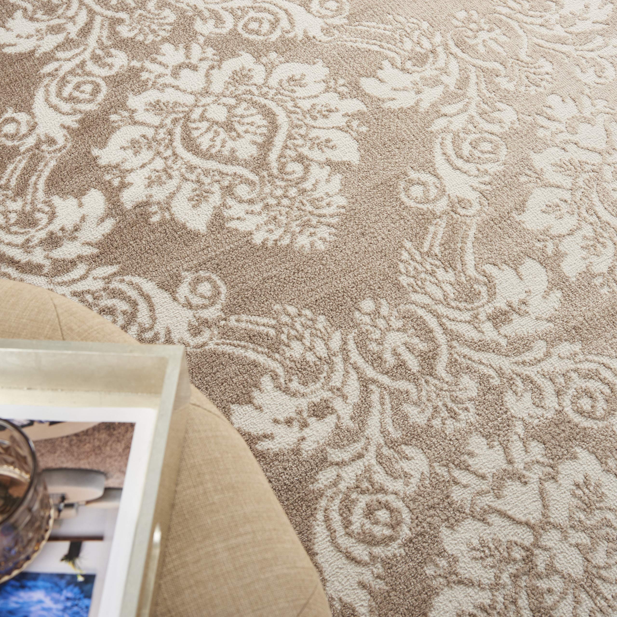 Nourison Elation Floral Ivory Mocha 5'3