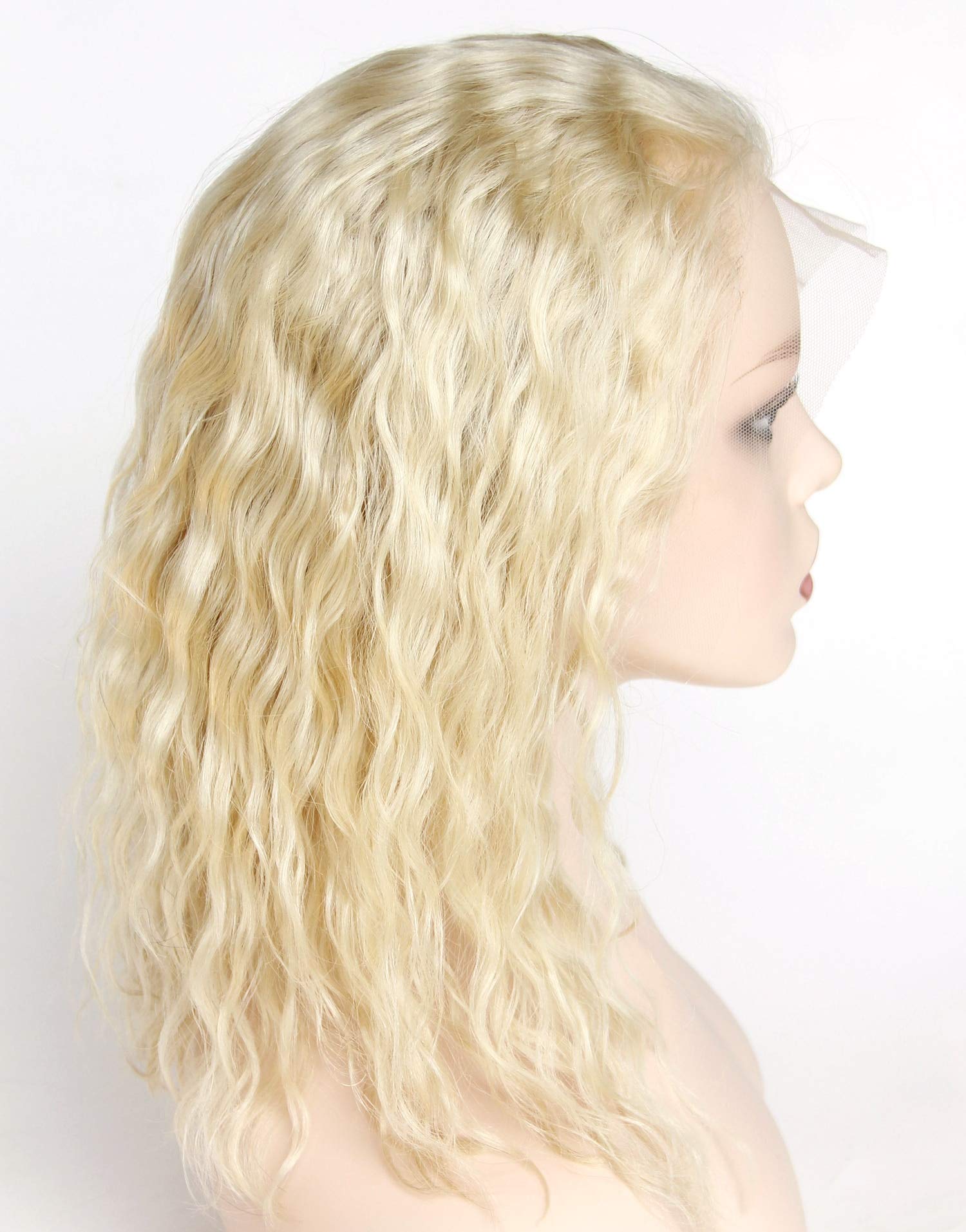 #613 Blonde Human Hair Lace Front Wig - 14