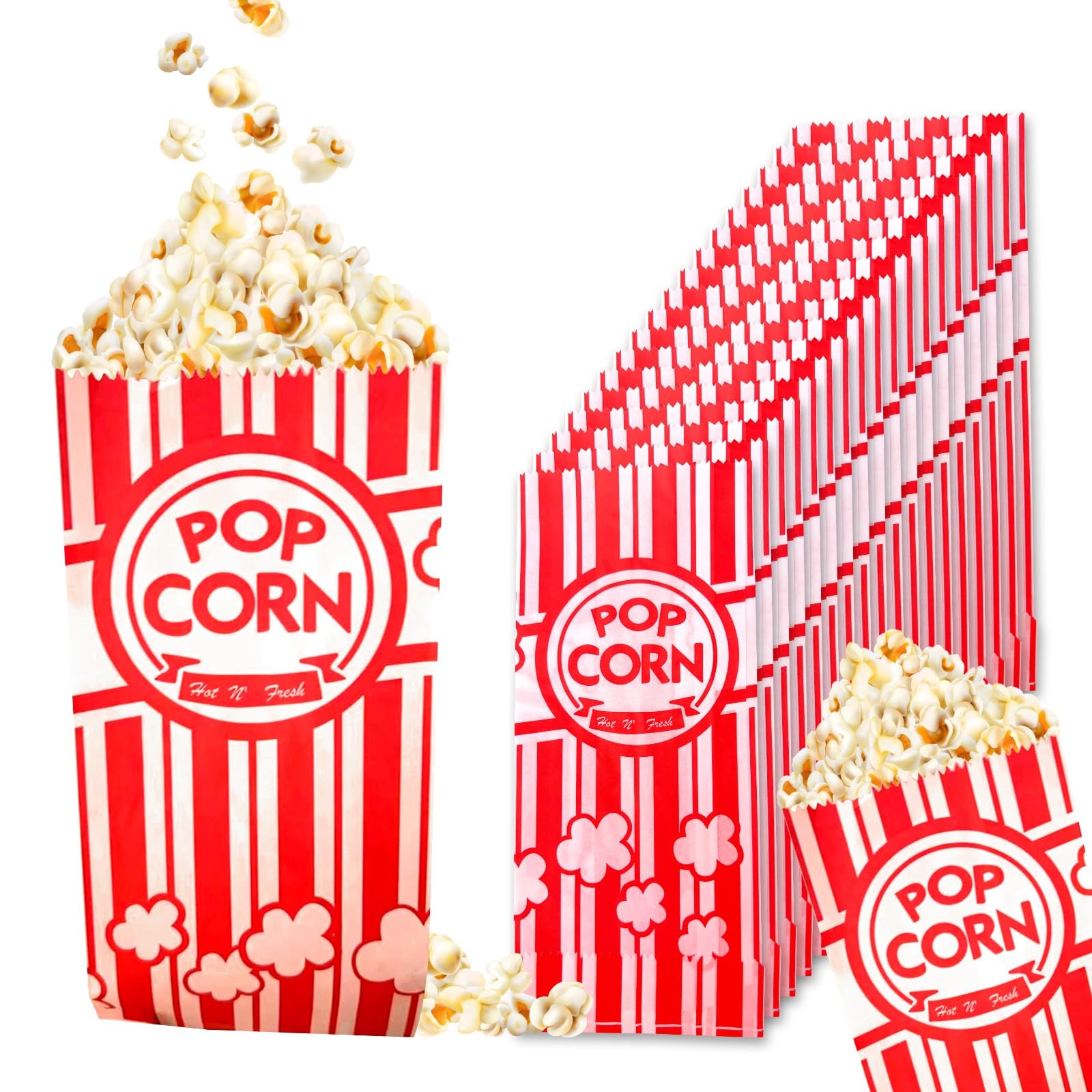 800 Pack 1 oz Popcorn Bags Bulk - Small Individual Serving Bags for Popcorn Machine, Movie Nights, Parties & Carnivals - Perfect for Home Theater, School Events & Concession Stands