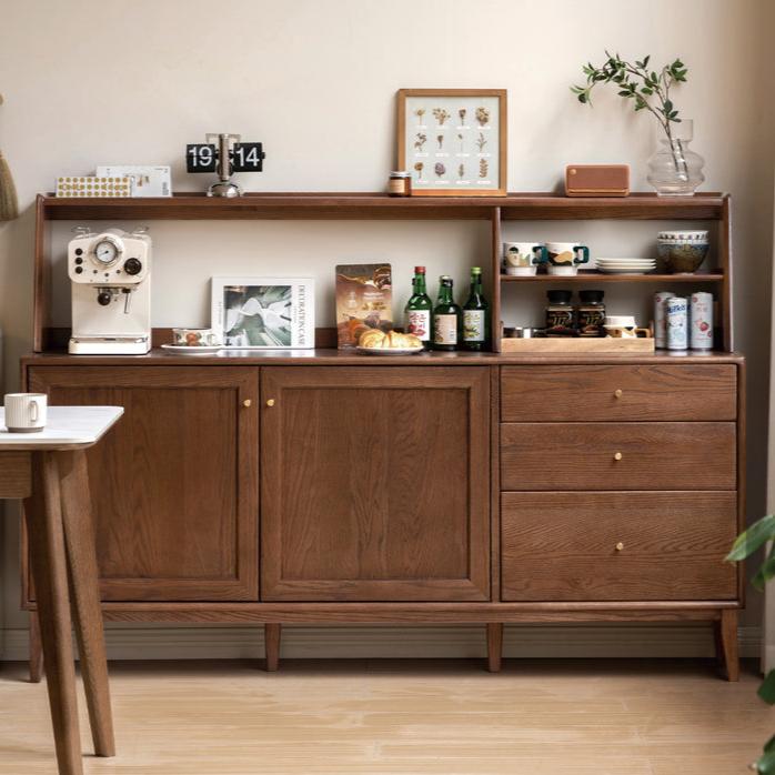 Stylish Oak Solid Wood Modern Dining Sideboard Buffet Cabinet - Perfect for Dining Room Storage & Entertaining
