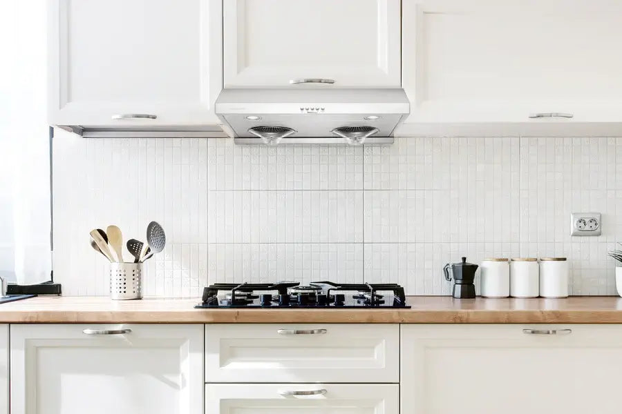 Hauslane UC C100SS 30 Inch Stainless Steel Under Cabinet Range Hood - Powerful 900 CFM Ducted Kitchen Ventilation for Smoke & Odor Removal - Perfect for Home Chefs & Modern Kitchens