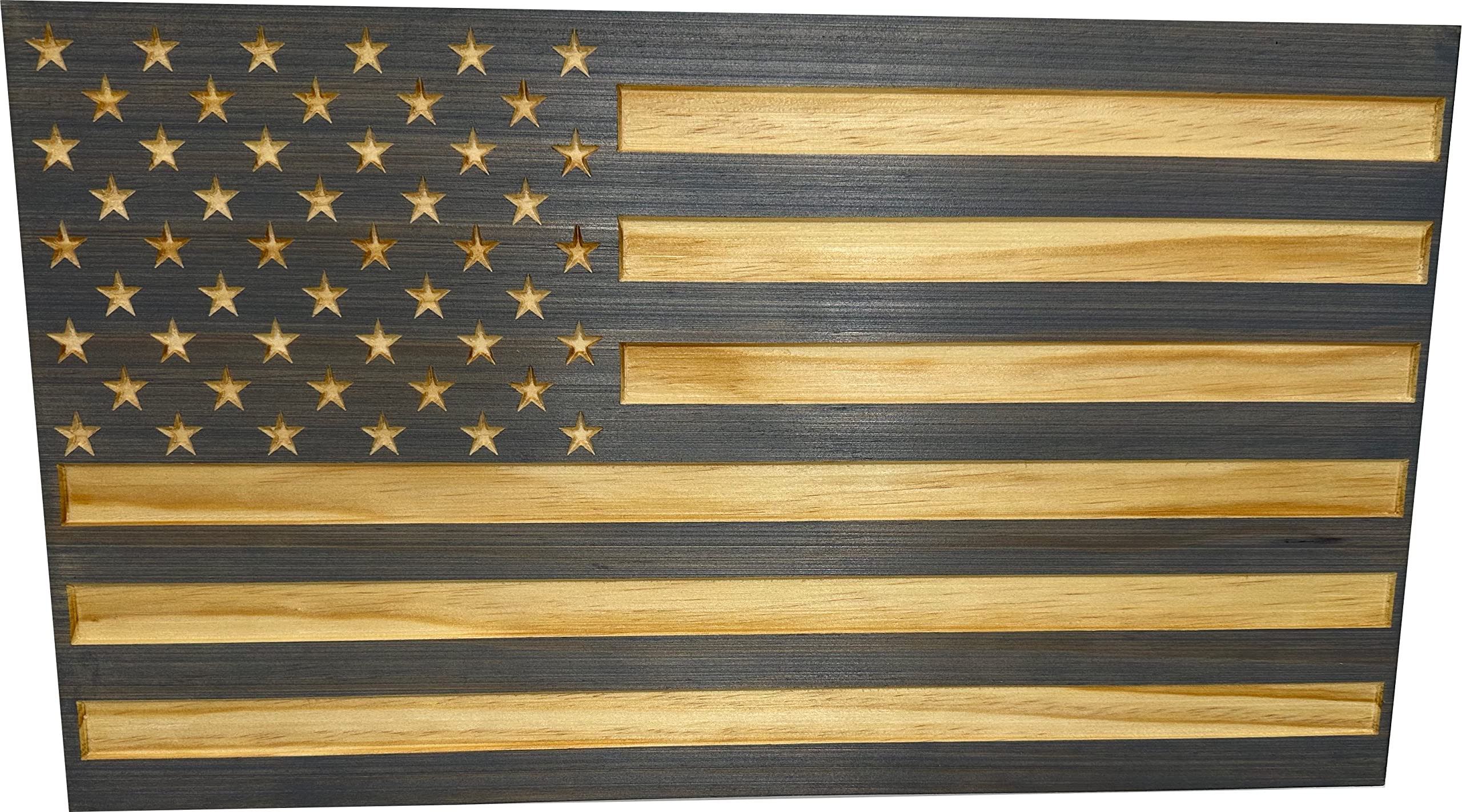 Bellewood Designs American Flag Hidden Gun Safe - Concealed Gun Storage Cabinet with Carved US Flag Design (Gray) - Perfect for Home Security, Bedroom, Office & Concealed Weapon Storage