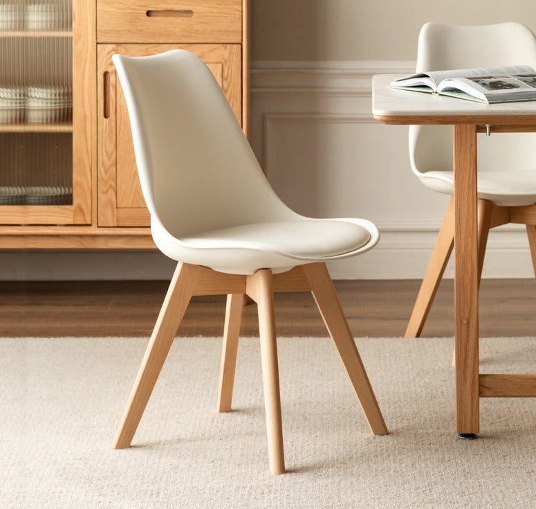 Premium Solid Wood Eames Dining Chairs Set of 4 - Beech & Oak Mid-Century Modern Style - Perfect for Dining Room, Kitchen, Office or Lounge Area
